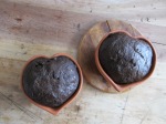 Chocolate yeast bread in terra cotta heart pans paulawalton.com